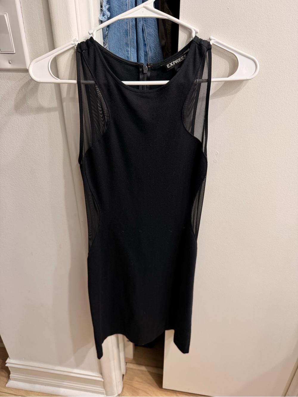 Express Black Mesh Detail Dress